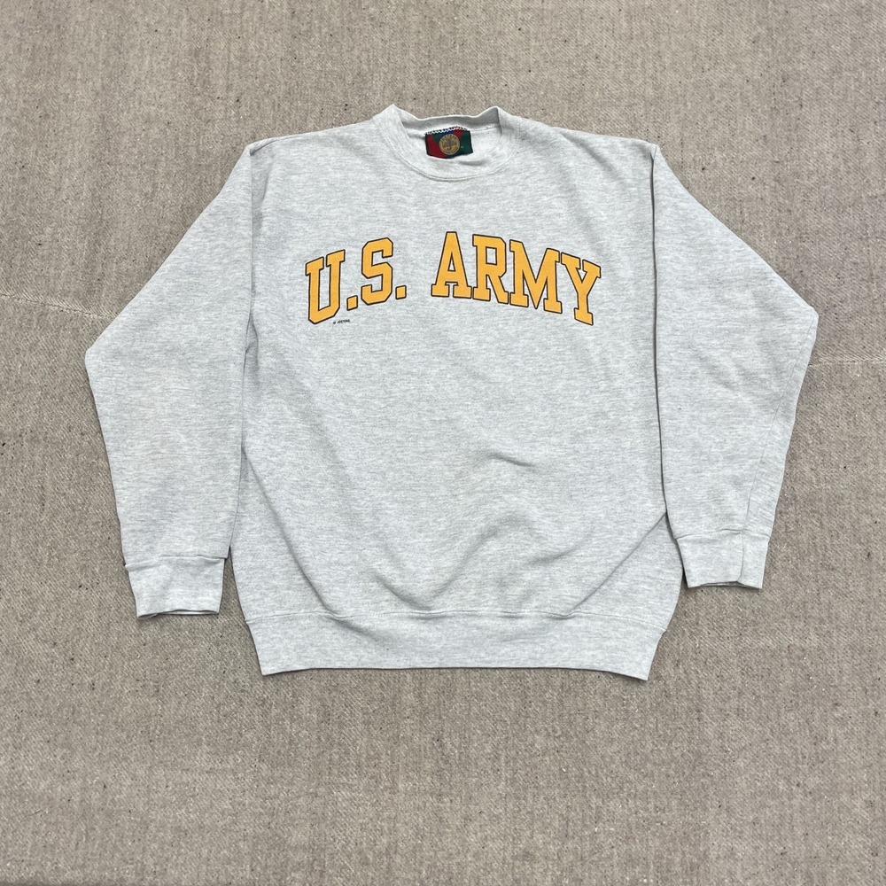 vintage US ARMY sweatshirt mens‎ large Gray 1990s USA Jostens